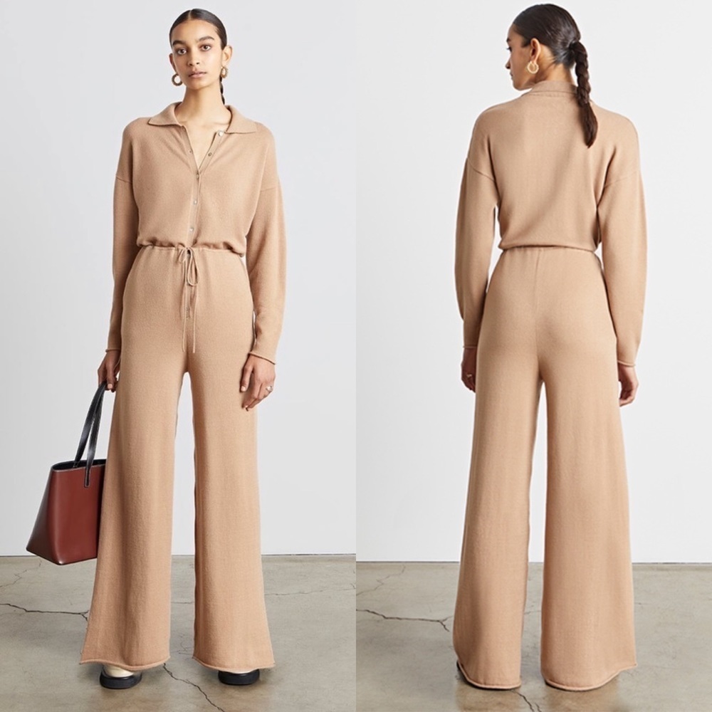 Who What Wear Camel Knit Jumpsuit/Romper NWT